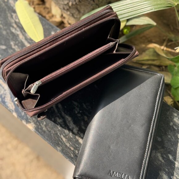 Genuine Leather Checkbook Cover Women's Organizer RFID Wallet, BUY 1 GET 1 FREE - Picture 6 of 8